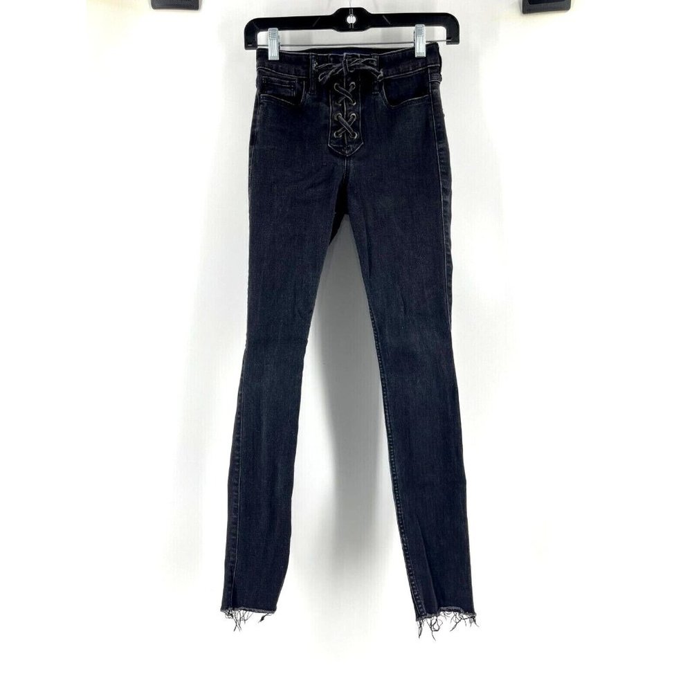 Hollister HIgh-Waist Super Skinny Women's Jeans Size 00S 23 X 28 Stretch Black